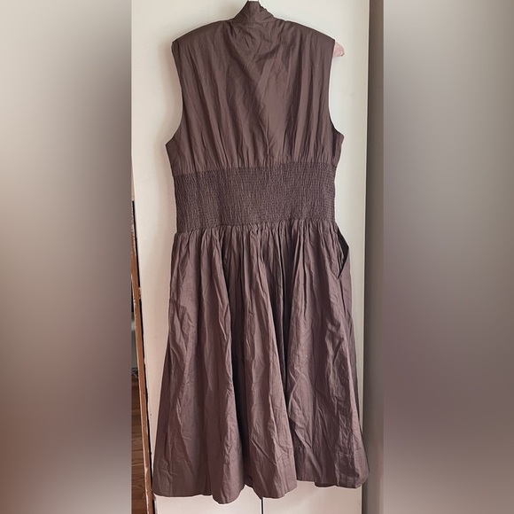 Anthropologie The Tommie Cap Sleeve Smocked Front-Zip Shirt Dress Sz 1X NWT - Picture 7 of 14